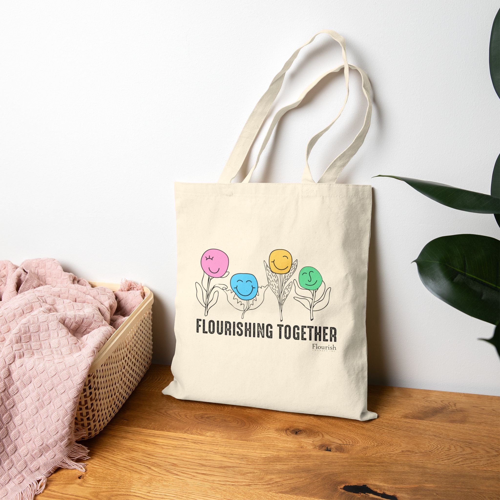 Flower Faces Flourishing Together Tote Bag - Flourish Therapy Collection